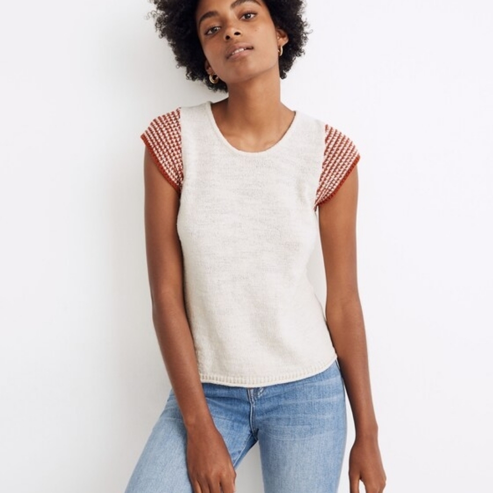 Madewell Kimble Stripe-Sleeve Sweater